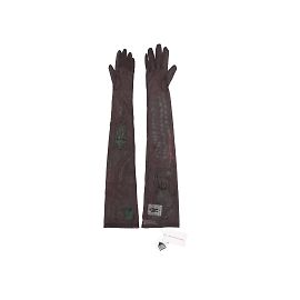 Autre Marque Gants de tatouage en maille marron et multicolore Walter Van Beirendonck Taille US L Marron