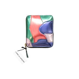 Portafoglio con cerniera in pelle patchwork multicolore Comme Des Garcons Multicolore
