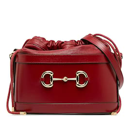 Gucci-Red Gucci Horsebit 1955 Bucket bag-Red