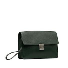 Louis Vuitton-Green Louis Vuitton Taiga Selenga Clutch Bag-Green