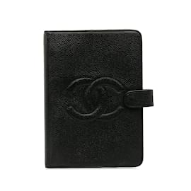 Chanel-Couverture de carnet Chanel Caviar CC noire-Noir