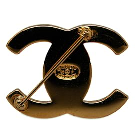 Chanel-Broche dorée Chanel CC Turn-Lock-Doré