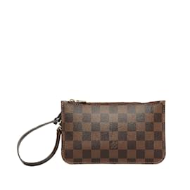 Louis Vuitton-Brown Louis Vuitton Damier Ebene Neverfull Pochette Pouch-Brown