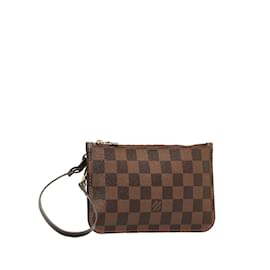 Louis Vuitton-Brown Louis Vuitton Damier Ebene Neverfull Pochette Pouch-Brown