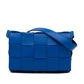 Bottega Veneta-Blue Bottega Veneta Maxi Intrecciato Cassette Crossbody Bag-Blue