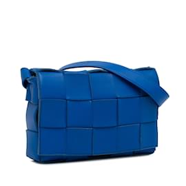 Bottega Veneta-Blue Bottega Veneta Maxi Intrecciato Cassette Crossbody Bag-Blue