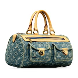 Louis Vuitton-Azul Louis Vuitton Monograma Denim Neo Speedy 30 Saco de Boston-Azul