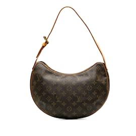 Louis Vuitton-Bolsa Louis Vuitton Monograma Croissant MM Hobo Marrom-Marrom