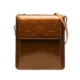 Louis Vuitton-Brown Louis Vuitton Monogram Vernis Pochette Mott Shoulder Bag-Brown