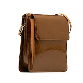 Louis Vuitton-Brown Louis Vuitton Monogram Vernis Pochette Mott Shoulder Bag-Brown