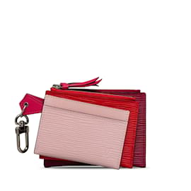 Louis Vuitton-Pochette à monnaie rouge Louis Vuitton Epi Trio-Rouge