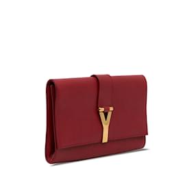 Yves Saint Laurent-Rote YSL Chyc Ligne Clutch-Rot