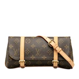 Louis Vuitton-Bolsa Louis Vuitton Monograma Pochette Marelle PM Marrom Bolsa com cinto Marrom-Marrom