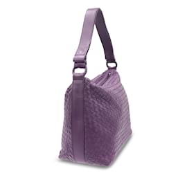 Bottega Veneta-Purple Bottega Veneta Intrecciato Shoulder Bag-Purple