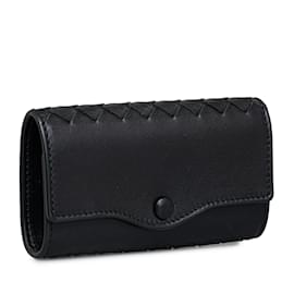 Bottega Veneta-Black Bottega Veneta Intrecciato Leather Key Case-Black