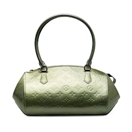 Louis Vuitton-Green Louis Vuitton Monogram Vernis Sherwood PM Shoulder Bag-Green