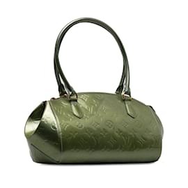 Louis Vuitton-Green Louis Vuitton Monogram Vernis Sherwood PM Shoulder Bag-Green