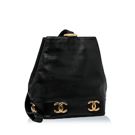 Chanel-Bolsa Bucket Chanel CC Preta-Preto