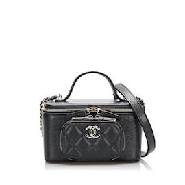 Chanel-Black Chanel CC Matelasse Caviar Vanity Bag-Black