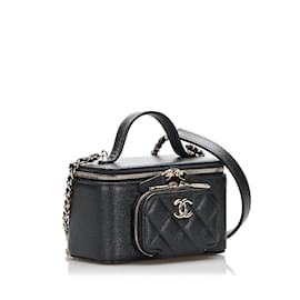 Chanel-Black Chanel CC Matelasse Caviar Vanity Bag-Black