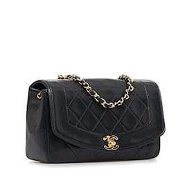 Chanel-Sac bandoulière à rabat Chanel Diana noir-Noir