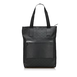 Gucci-Black Gucci GG Canvas Tote-Black