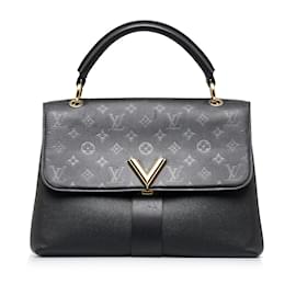 Louis Vuitton-Bolso satchel negro con monograma de Louis Vuitton y una sola asa-Negro