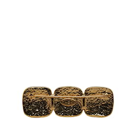 Chanel-Broche Chanel Triple CC de oro-Dorado