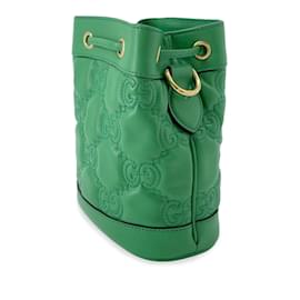 Gucci-Bolsa Bucket Gucci GG Matelassê Verde-Verde