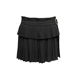 Alexander Mcqueen-Black Alexander McQueen Pleated Buckle Mini Skirt Size IT 38-Black