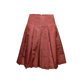 Prada-Salmon Prada Silk Pleated Skirt Size IT 38-Other