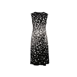 Bottega Veneta-Schwarz-weißes Bottega Veneta Kleid mit Schmetterlingsdruck, Größe EU 42-Schwarz