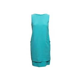 Oscar de la Renta-Turquoise Oscar de la Renta Resort 2015 Wool Dress Size US 4-Turquoise