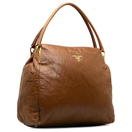 Prada-Sac cabas Hobo antique Prada Nappa marron-Marron