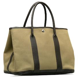 Hermès-Brown Hermes Garden Party PM Tote Bag-Brown