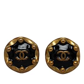 Chanel-Gold Chanel CC Clip On Earrings-Golden