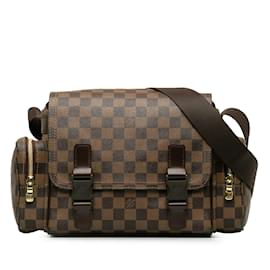 Louis Vuitton-Brown Louis Vuitton Damier Ebene Melville Reporter Crossbody Bag-Brown