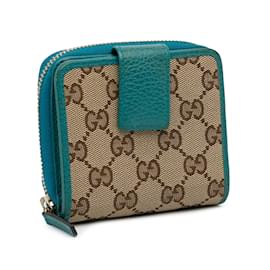 Gucci-Brown Gucci GG Canvas Bi-Fold Small Wallet-Brown