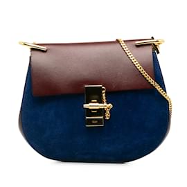 Chloé-Crossbody Drew em camurça pequena azul Chloe-Azul