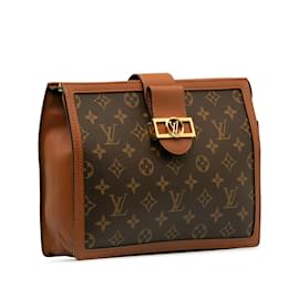 Louis Vuitton-Brown Louis Vuitton Monogram Reverse Dauphine Pochette Clutch Bag-Brown