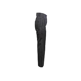 Loewe-Navy & White Loewe Wool Pinstriped Pants Size EU 34-Navy blue