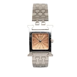Hermès-Silver Hermes Quartz Heure H Watch-Silvery