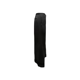 Chanel-Pantalón negro de lana con puños Chanel Talla FR 50-Negro