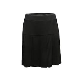 Autre Marque-Vintage Black Chanel Boutique Pleated Skirt Size US L-Black