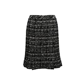 Chanel-Black & Beige Chanel Cruise 2005 Tweed Skirt Size FR 48-Black