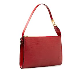 Louis Vuitton-Rote Louis Vuitton Epi Pochette Accessoires Baguette-Rot