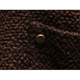 Autre Marque-Giacca vintage in lana bouclé di lana Chanel Boutique marrone e nera taglia US M/l-Marrone