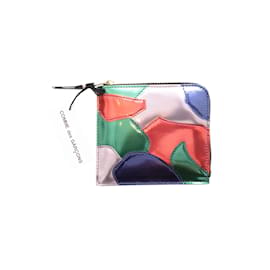Comme Des Garcons-Multicolor Comme Des Garcons Patent Patchwork Wallet-Multiple colors