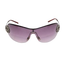 Gucci-Vintage Silver-Tone Gucci Shield Sunglasses-Silvery