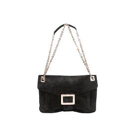 Bolsa de ombro em camurça Roger Vivier preta Preto
